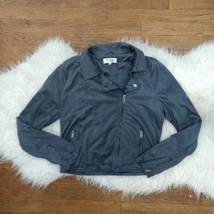 Suede moto jacket